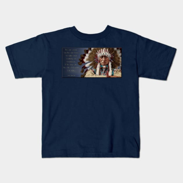 Chief Sitting Bull Kids T-Shirt by rgerhard